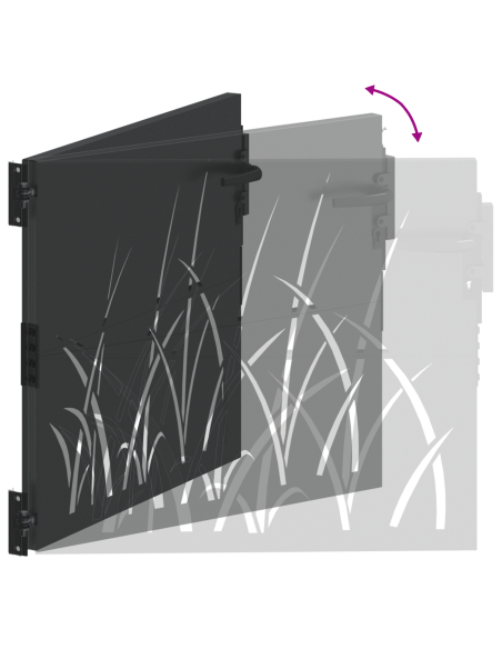 Cancello da giardino con blocco Nero 85 x 100 cm