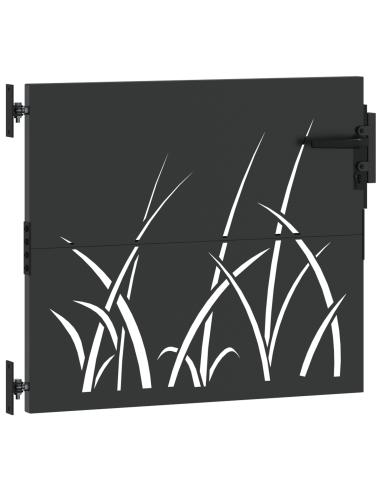 Cancello da giardino con blocco Nero 85 x 100 cm