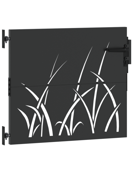 Cancello da giardino con blocco Nero 105 x 100 cm