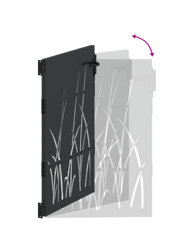 Cancello da giardino con blocco Nero 85 x 125 cm