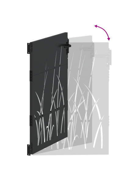 Cancello da giardino con blocco Nero 85 x 125 cm