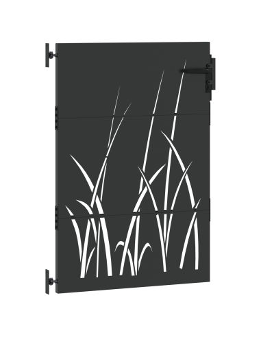 Cancello da giardino con blocco Nero 85 x 125 cm