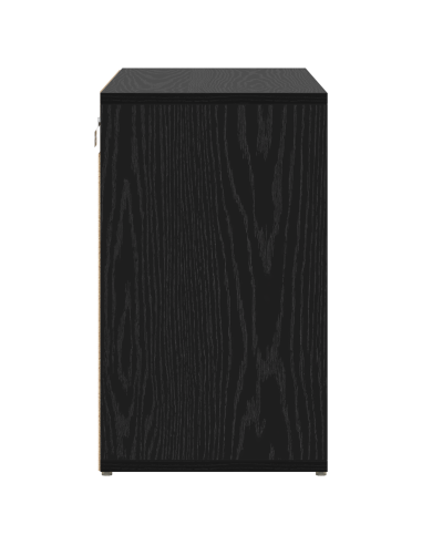Mobile per scarpe con lo scaffale Rovere Nero 77,5 x 30 x 51 cm