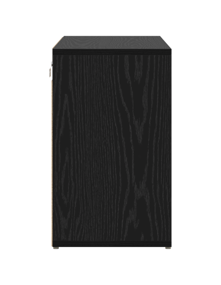 Mobile per scarpe con lo scaffale Rovere Nero 77,5 x 30 x 51 cm