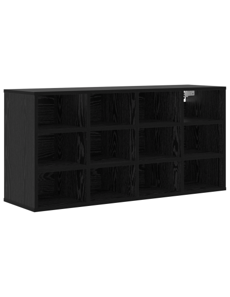 Mobile per scarpe con lo scaffale Rovere Nero 52.5 x 30 x 50 cm