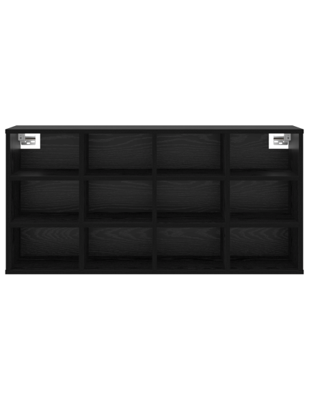 Mobile per scarpe con lo scaffale Rovere Nero 52.5 x 30 x 50 cm