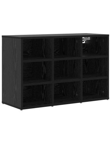 Mobile per scarpe con lo scaffale Rovere Nero 77,5 x 30 x 51 cm