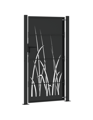 Cancello da giardino con blocco Nero 110 x 180 cm
