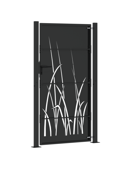 Cancello da giardino con blocco Nero 110 x 180 cm