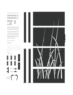 Cancello da giardino con blocco Nero 110 x 180 cm 2