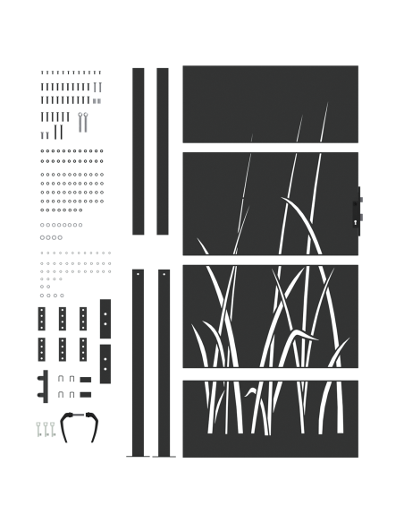 Cancello da giardino con blocco Nero 110 x 180 cm