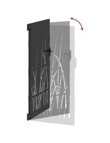 Cancello da giardino con blocco Nero 110 x 180 cm