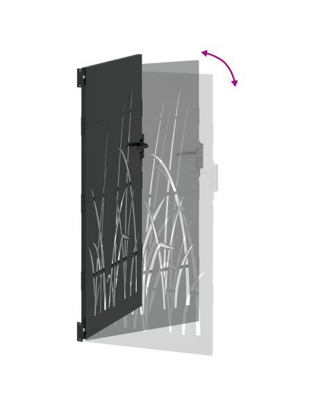 Cancello da giardino con blocco Nero 110 x 180 cm
