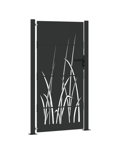 Cancello da giardino con blocco Nero 110 x 180 cm