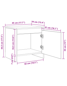 Armadio da Notte Rovere artigianale 45 x 34 x 44,5 cm