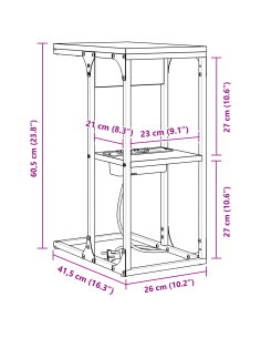 Armadio da Notte Rovere Marrone 41,5 x 26 x 60,5 cm