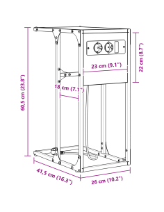 Armadio da Notte Rovere Marrone 41,5 x 26 x 60,5 cm
