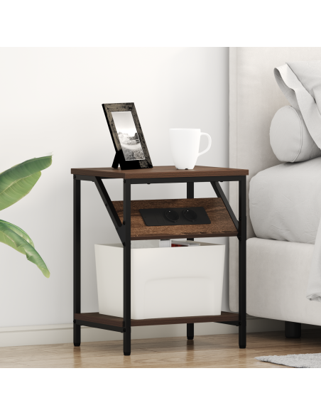 Mobiletti da Notte 2 pcs Rovere marrone 38 x 30 x 48 cm
