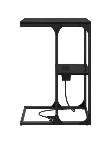 Armadio da Notte Rovere Nero 41,5 x 26 x 60,5 cm