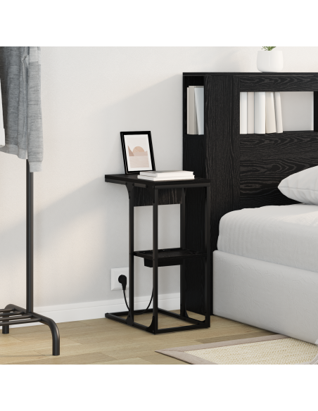 Armadio da Notte Rovere Nero 41,5 x 26 x 60,5 cm