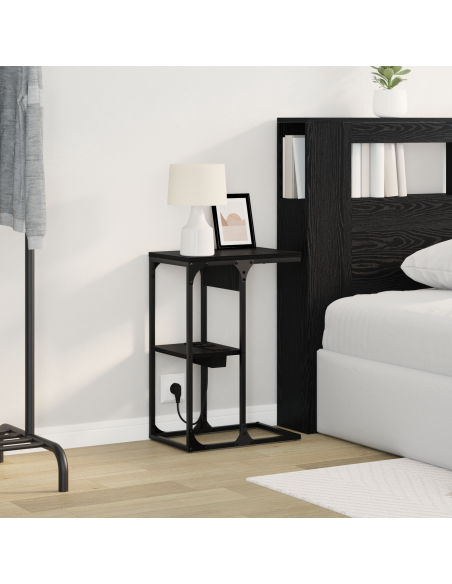 Comodino Rovere Nero 41.5 x 26 x 60.5 cm Legno multistrato