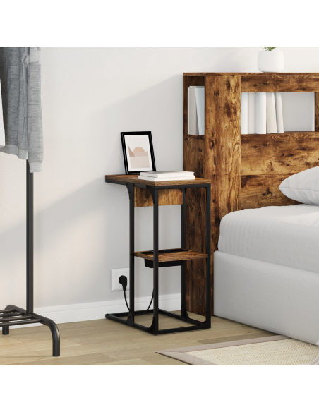 Armadio da Notte Rovere fumé 41,5 x 26 x 60,5 cm