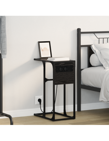 Armadio da Notte Rovere Nero 41,5 x 26 x 60,5 cm