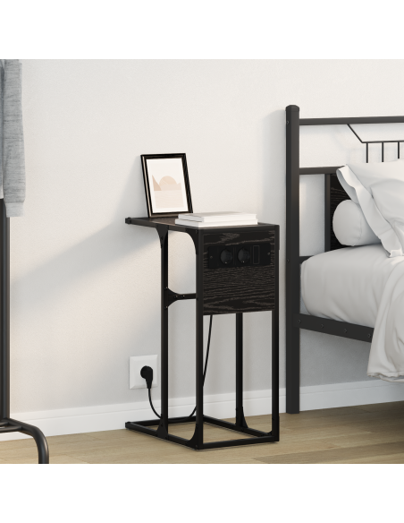 Armadio da Notte Rovere Nero 41,5 x 26 x 60,5 cm