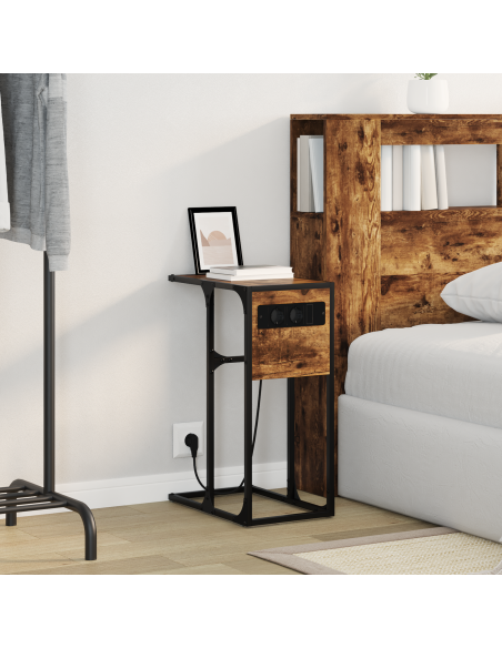 Armadio da Notte Rovere fumé 41,5 x 26 x 60,5 cm