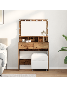 Tavolo da Trucco con cassetto Legno vecchio 80 x 41 x 134,5 cm