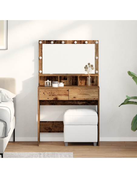 Tavolo da Trucco con cassetto Legno vecchio 80 x 41 x 134,5 cm