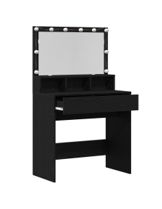 Tavolo da Trucco con cassetto Rovere Nero 80 x 41 x 134,5 cm 2