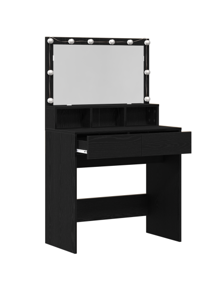 Tavolo da Trucco con cassetto Rovere Nero 80 x 41 x 134,5 cm