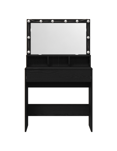 Tavolo da Trucco con cassetto Rovere Nero 80 x 41 x 134,5 cm