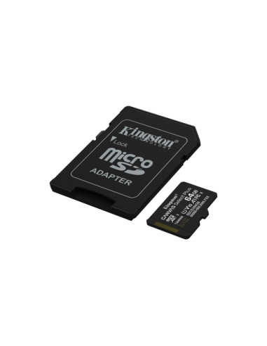 Kingston Technology 64GB microSDXC Canvas Select Plus Gen3 100MB/s A1 (Adattatore SD incluso)