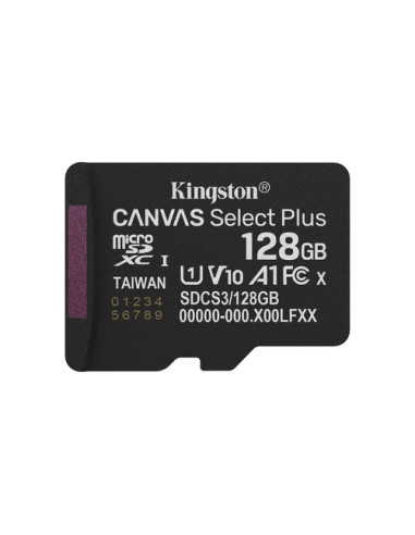 Kingston Technology 128GB microSDXC Canvas Select Plus Gen3 150MB/s A1 (Adattatore SD incluso)