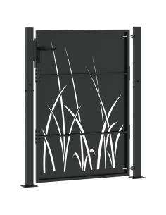 Cancello da giardino con blocco Nero 110 x 155 cm