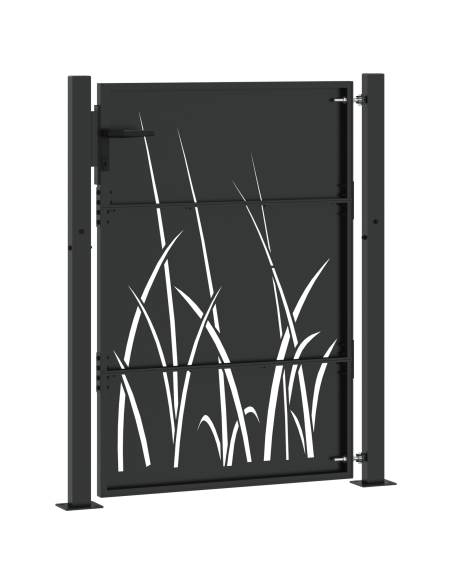 Cancello da giardino con blocco Nero 110 x 155 cm