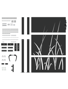 Cancello da giardino con blocco Nero 110 x 155 cm 2