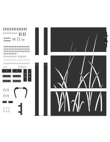 Cancello da giardino con blocco Nero 110 x 155 cm