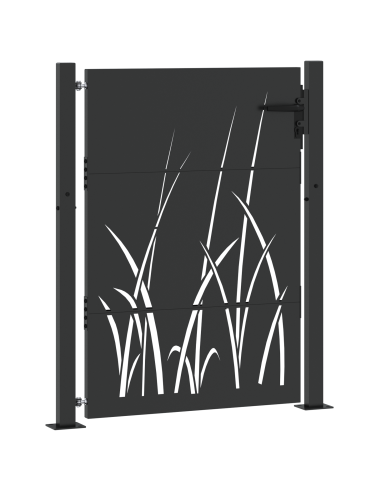 Cancello da giardino con blocco Nero 110 x 155 cm