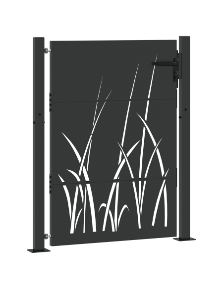 Cancello da giardino con blocco Nero 110 x 155 cm