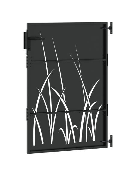 Cancello da giardino con blocco Nero 105 x 150 cm