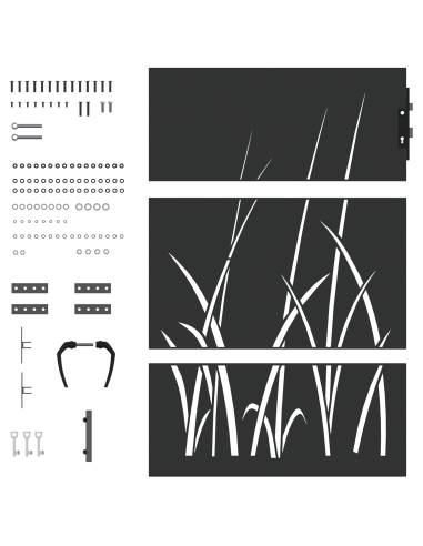 Cancello da giardino con blocco Nero 85 x 150 cm