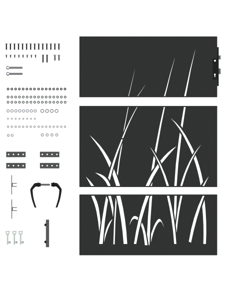 Cancello da giardino con blocco Nero 85 x 150 cm