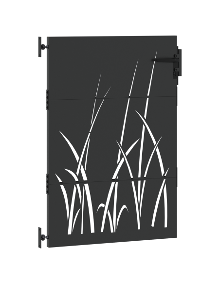 Cancello da giardino con blocco Nero 105 x 150 cm