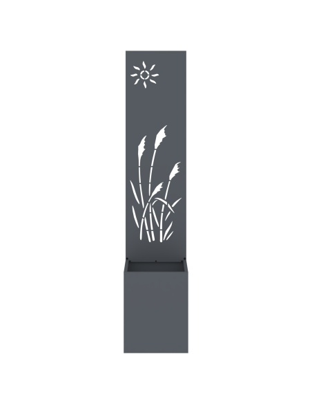 Vaso da Giardino con Pannello Decorativo Antracite 32 x 140 cm