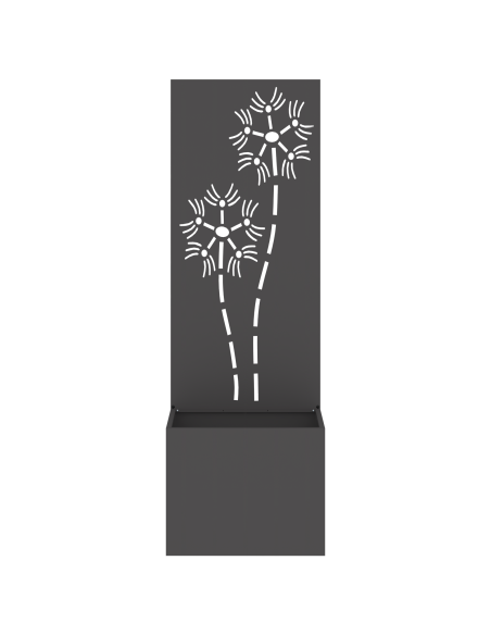 Vaso da Giardino con Pannello Decorativo Nero 50 x 140 cm