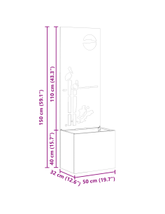 Schermo per privacy in giardino Ruggine 50 x 32 x 150 cm