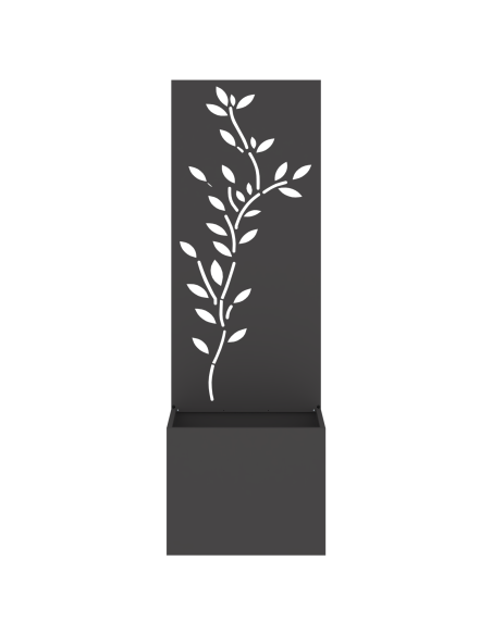 Vaso da Giardino con Pannello Decorativo Nero 50 x 140 cm